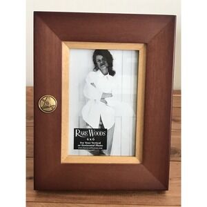 Vtg Wood Picture Frame Rare Wood Burnes of Boston Leaf Design 4" X 6" Golf New